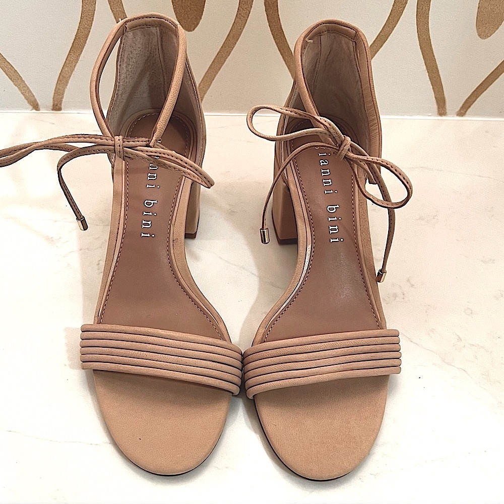 Gianni Bini Tan Block Heel Sandals